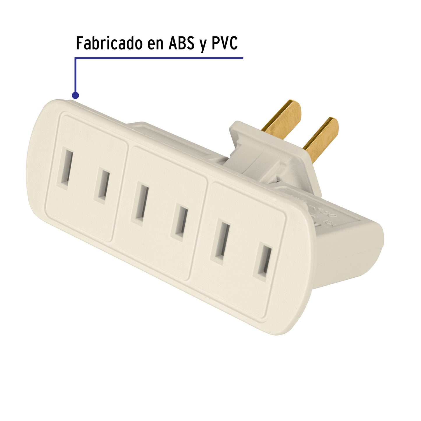 Multicontacto triple, tipo bisagra Volteck MUL-330 46809 MM00