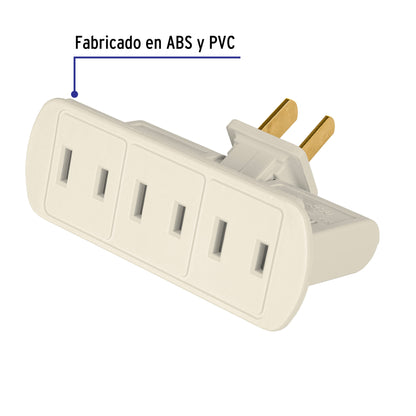 Multicontacto triple, tipo bisagra Volteck MUL-330 46809 MM00