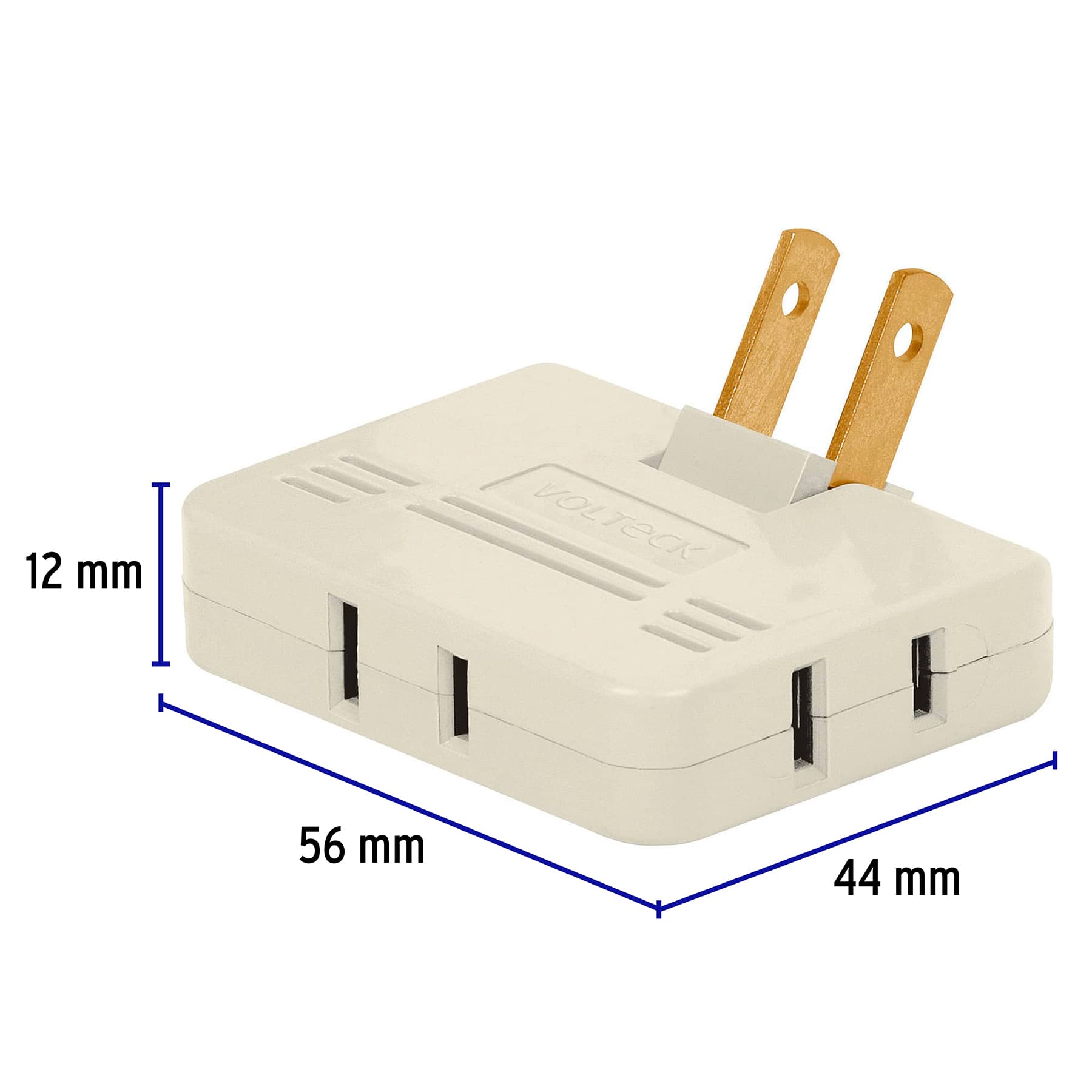 Multicontacto triple,tipo bisagra,entradas laterales,Volteck MUL-340 46812 MM00