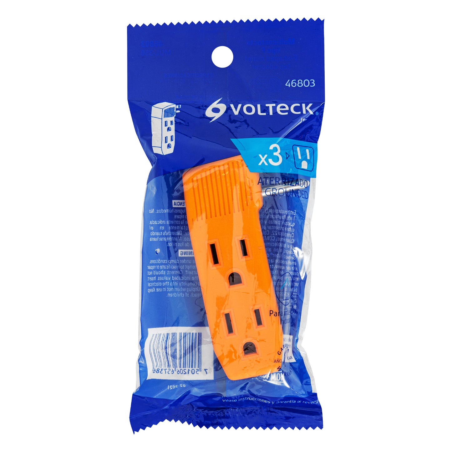 Multicontacto triple aterrizado, tipo 'F' reforzado, Volteck MUL-350 46803 MM00