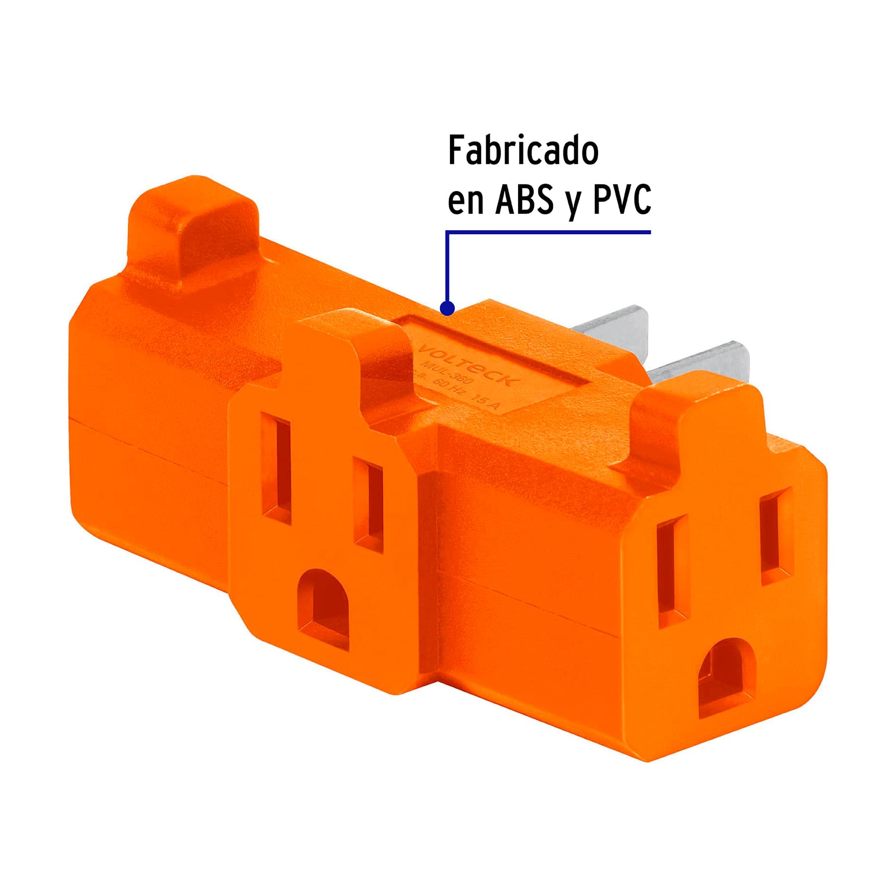 Multicontacto triple aterrizado, tipo 'T' reforzado, Volteck MUL-360 46804 MM00