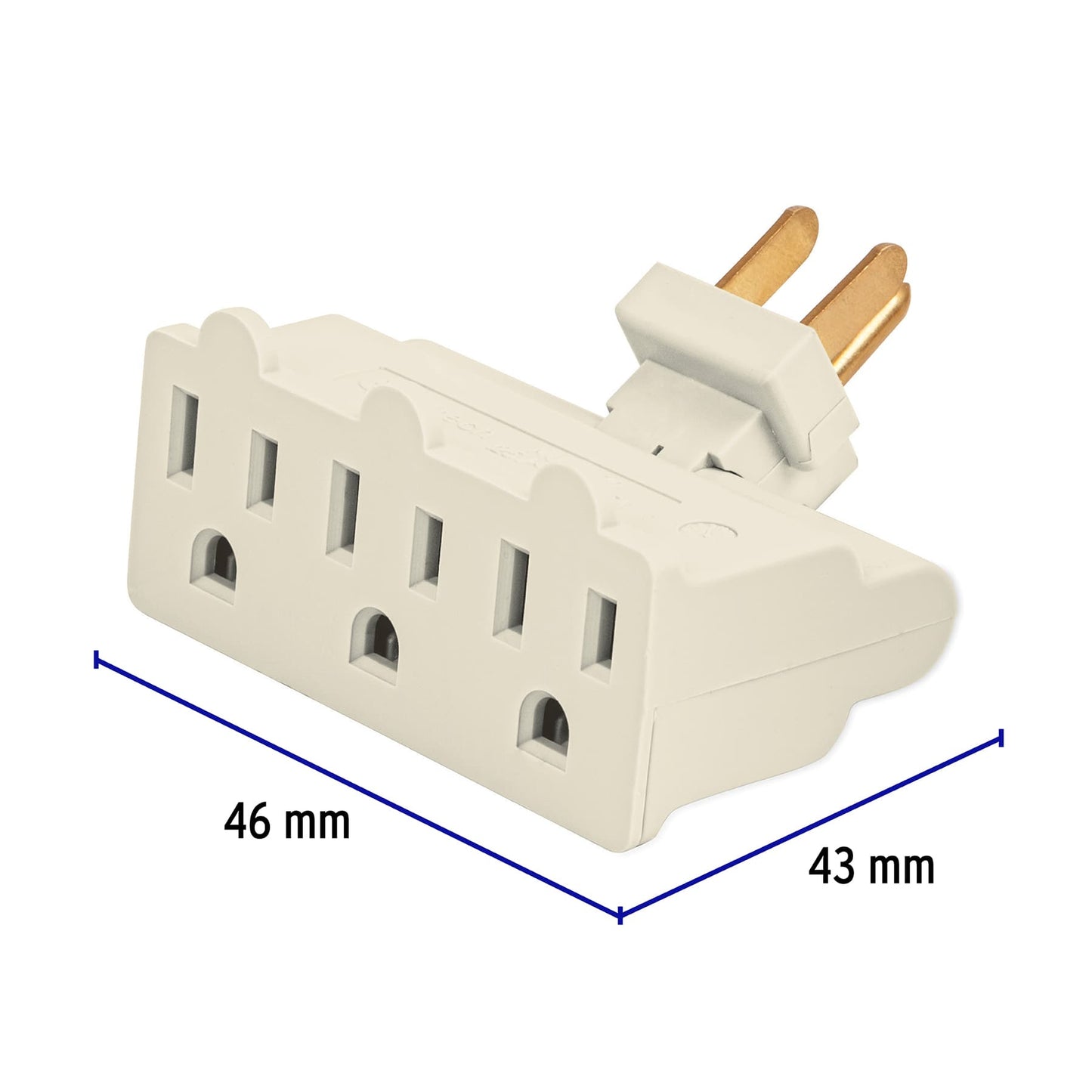 Multicontacto triple aterrizado, tipo bisagra, Volteck MUL-370 46801 MM00