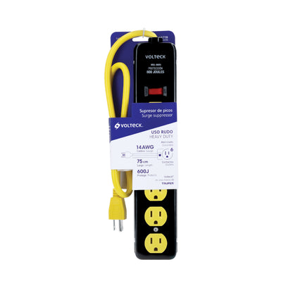 Multicontacto 14 AWG, 6 entradas sup. de picos 600 J, negro MUL-660N 46719 MM00