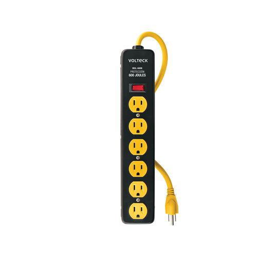 Multicontacto 14 AWG, 6 entradas sup. de picos 600 J, negro MUL-660N 46719 MM00