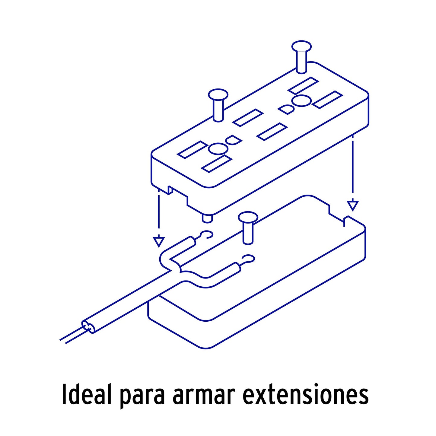 Multicontacto triple para extensión, 2 polos + tierra MULEX-3 46813 MM00