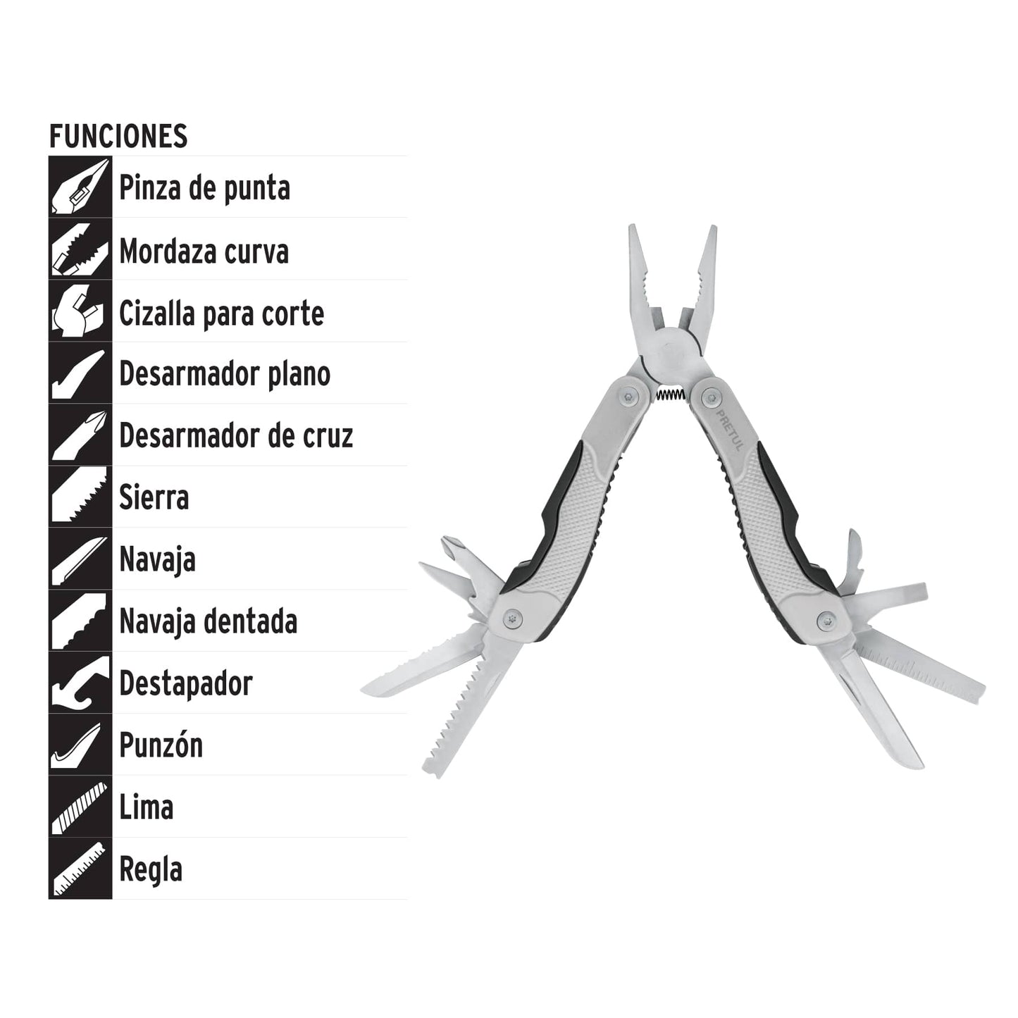 Multiherramienta 12 funciones, Pretul NAMU-12P 24106 MM00