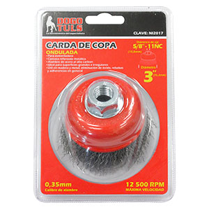 CARDA DE COPA ONDULADA DIÁMETRO 3" Y ENTRADA 5/8"-11NC