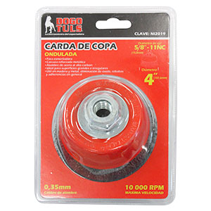 CARDA DE COPA ONDULADA DIÁMETRO 4" Y ENTRADA 5/8"-11NC