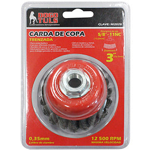 CARDA DE COPA TRENZADA DIAMETRO 3" Y ENTRADA 5/8"-11NC