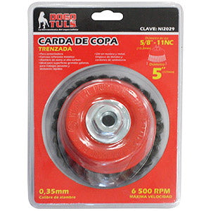 CARDA DE COPA TRENZADA DIÁMETRO 5" Y ENTRADA 5/8"-11NC