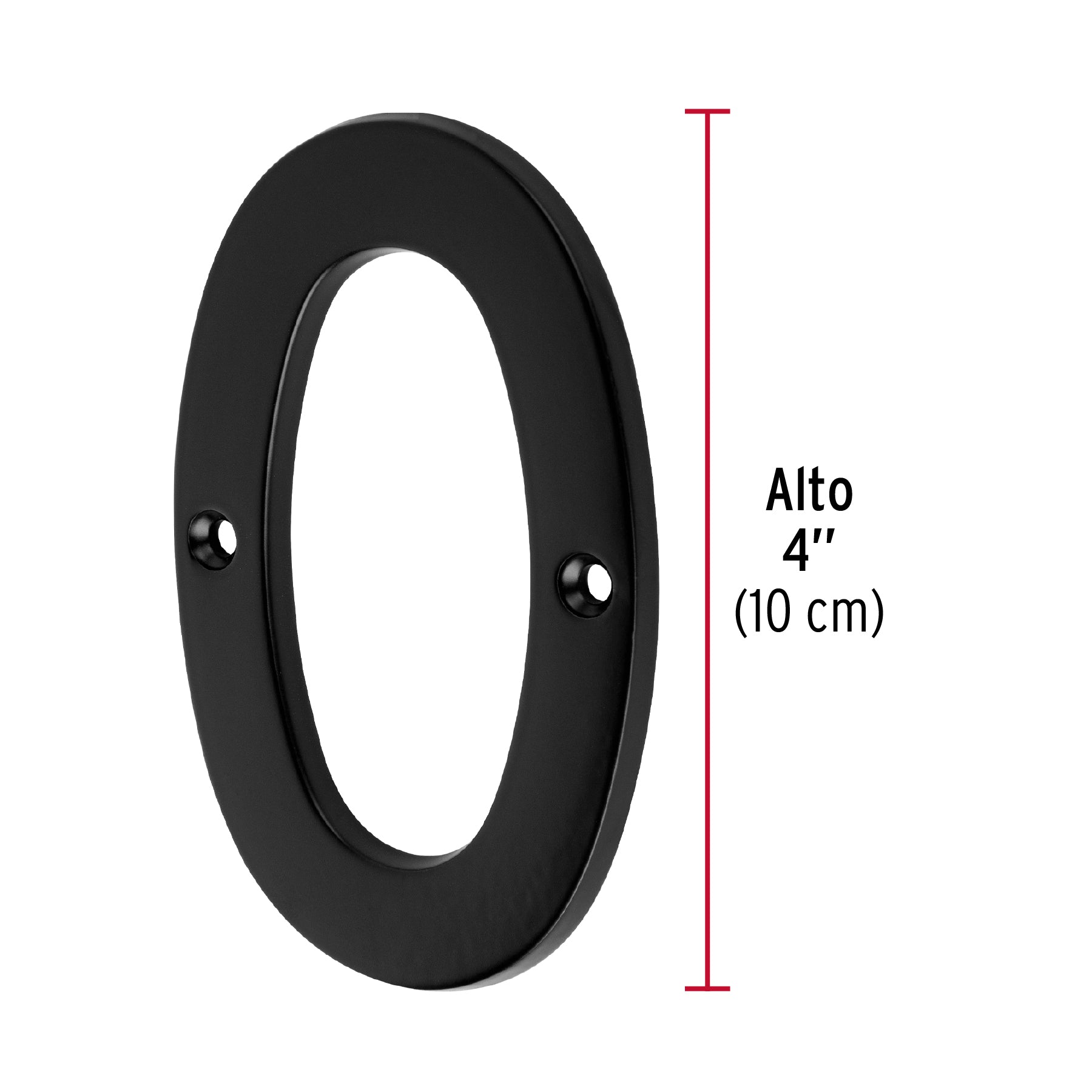 Número 0 de latón sólido 4', negro,  Hermex NUCH-0N 47853 MM0