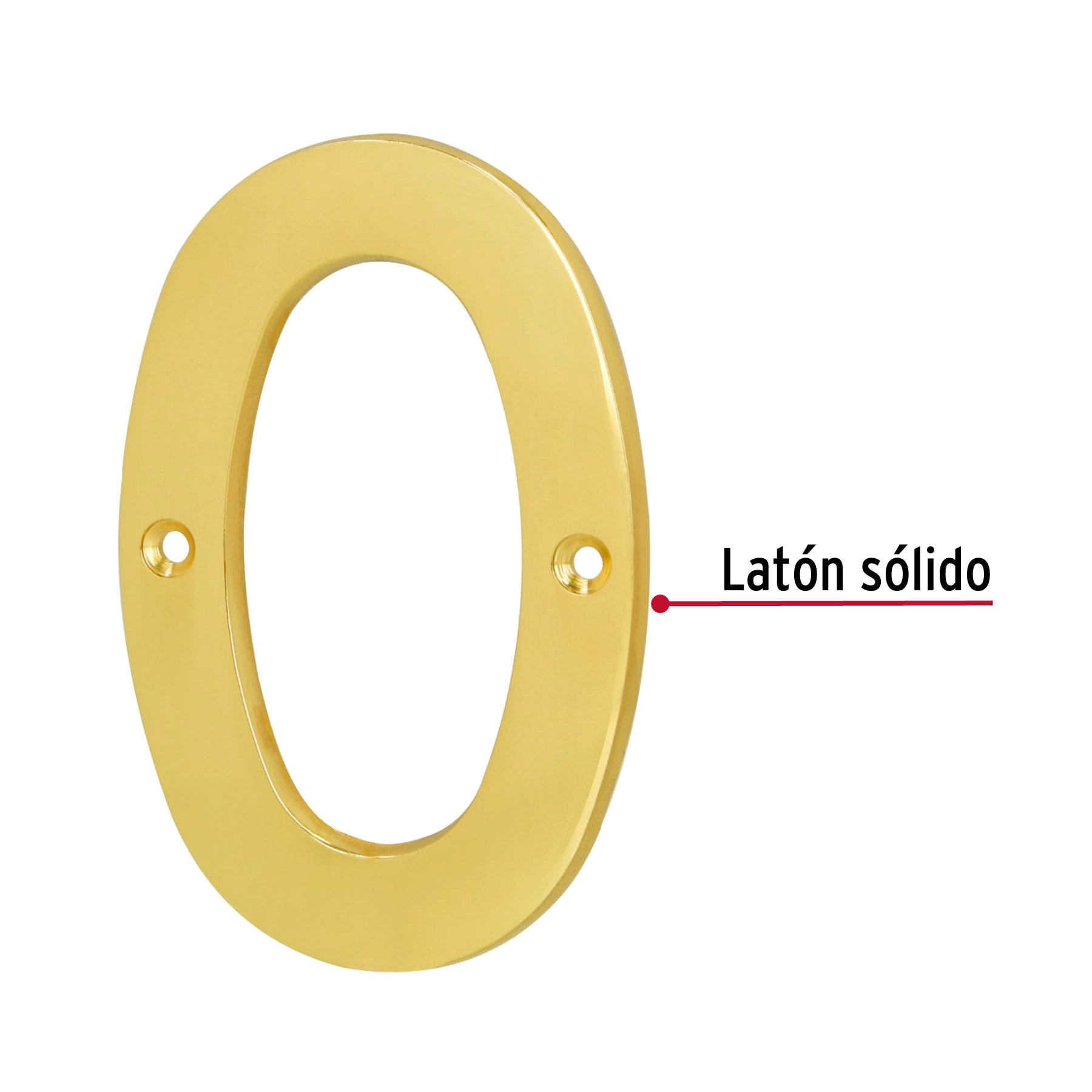 Número 0 de latón sólido 4', Hermex NUCH-0 43678 MM0