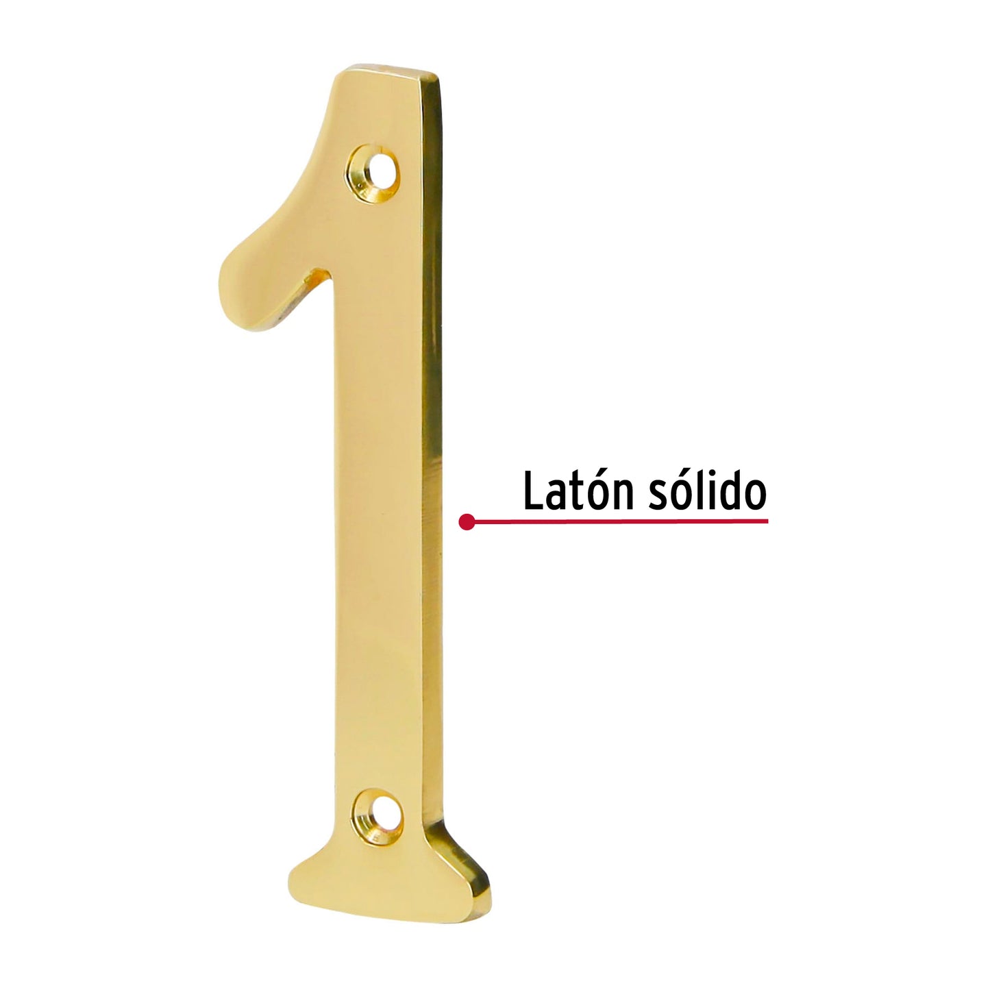 Número 1 de latón sólido 4', Hermex NUCH-1 43679 MM0