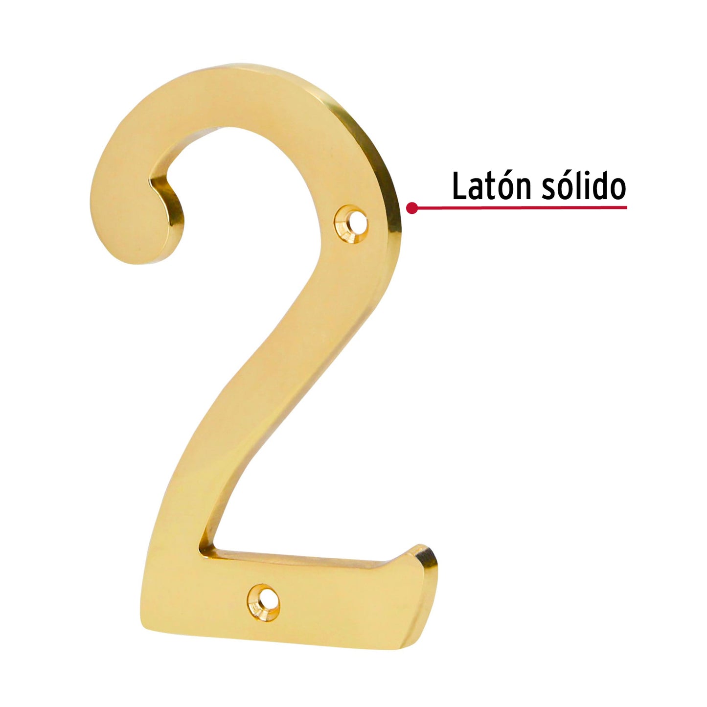 Número 2 de latón sólido 4', Hermex NUCH-2 43680 MM0