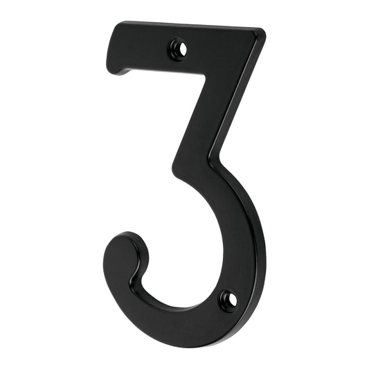 Número 3 de latón sólido 4', negro,  Hermex NUCH-3N 47856 MM0