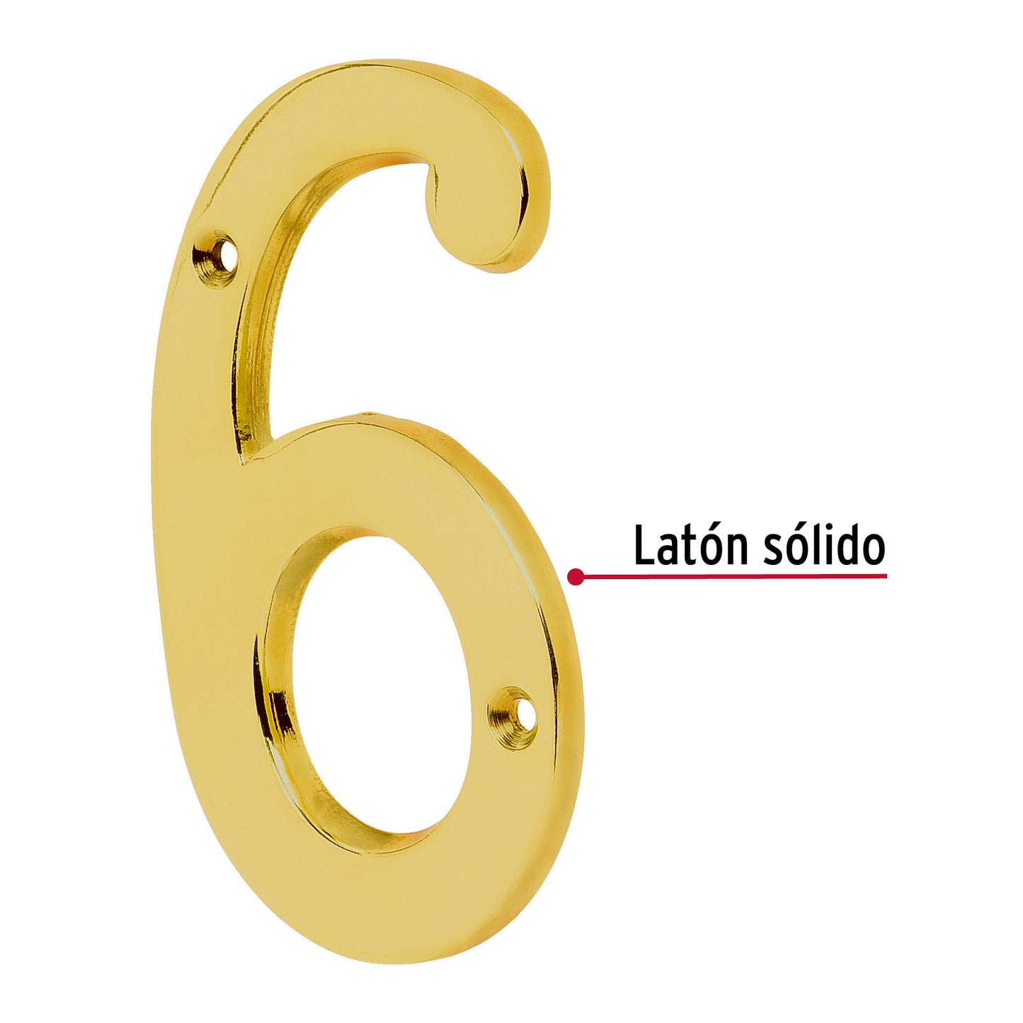 Número 6 de latón sólido 4', Hermex NUCH-6 43684 MM0