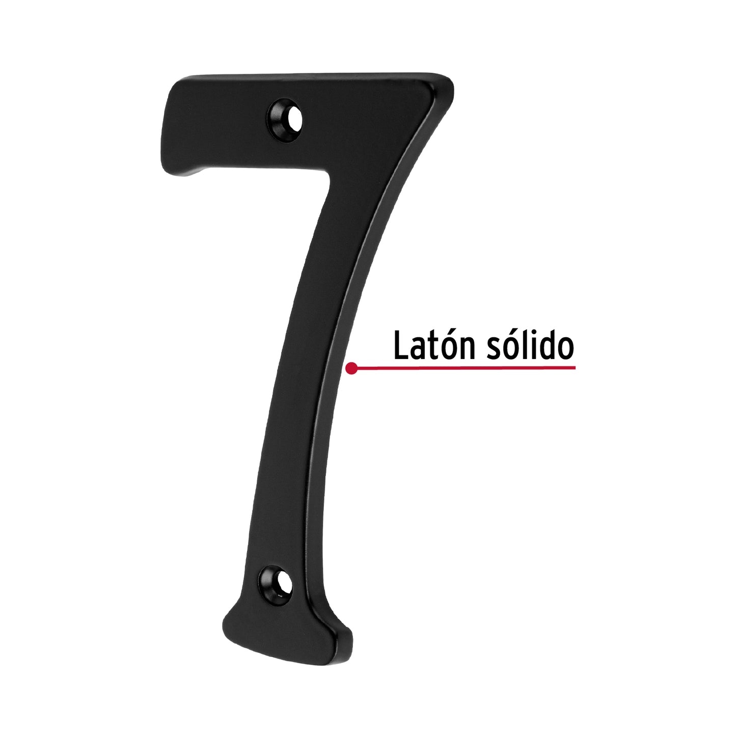 Número 7 de latón sólido 4', negro,  Hermex NUCH-7N 47860 MM0