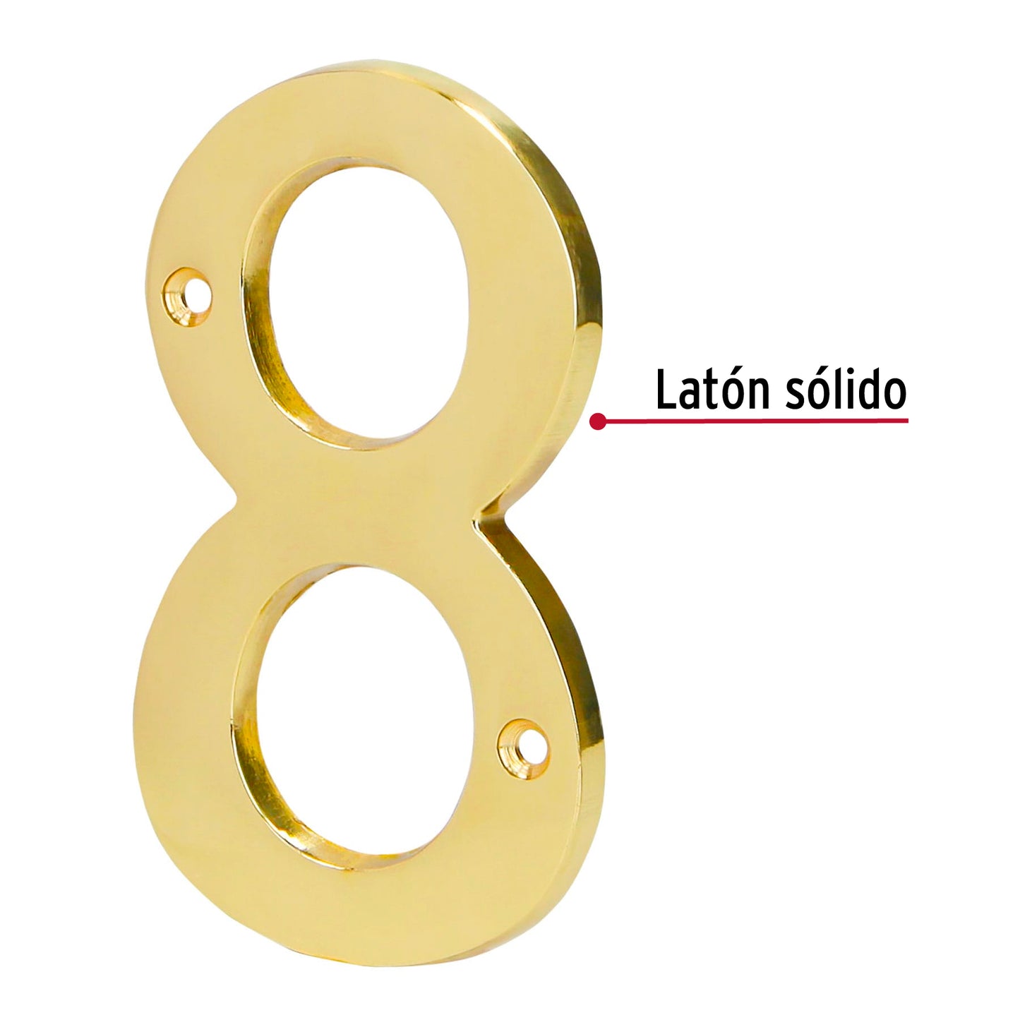 Número 8 de latón sólido 4', Hermex NUCH-8 43686 MM0