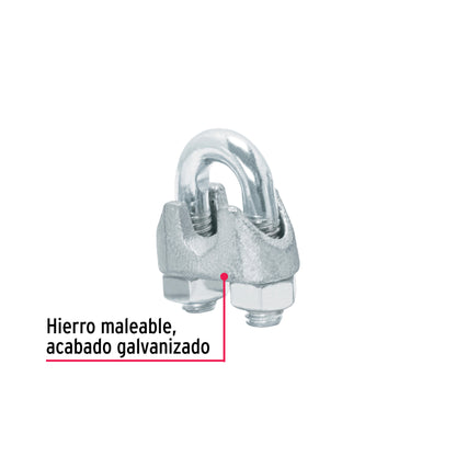 Bolsa c/40 nudos (perros) de hierro p/cable de 1/4', Fiero NUDO-1/4G 40706 MM00