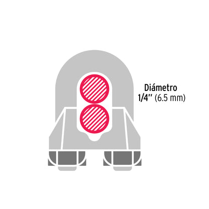 Blíster c/2 nudos (perros) de hierro p/cable de 1/4', Fiero NUDO-1/4 44084 MM00