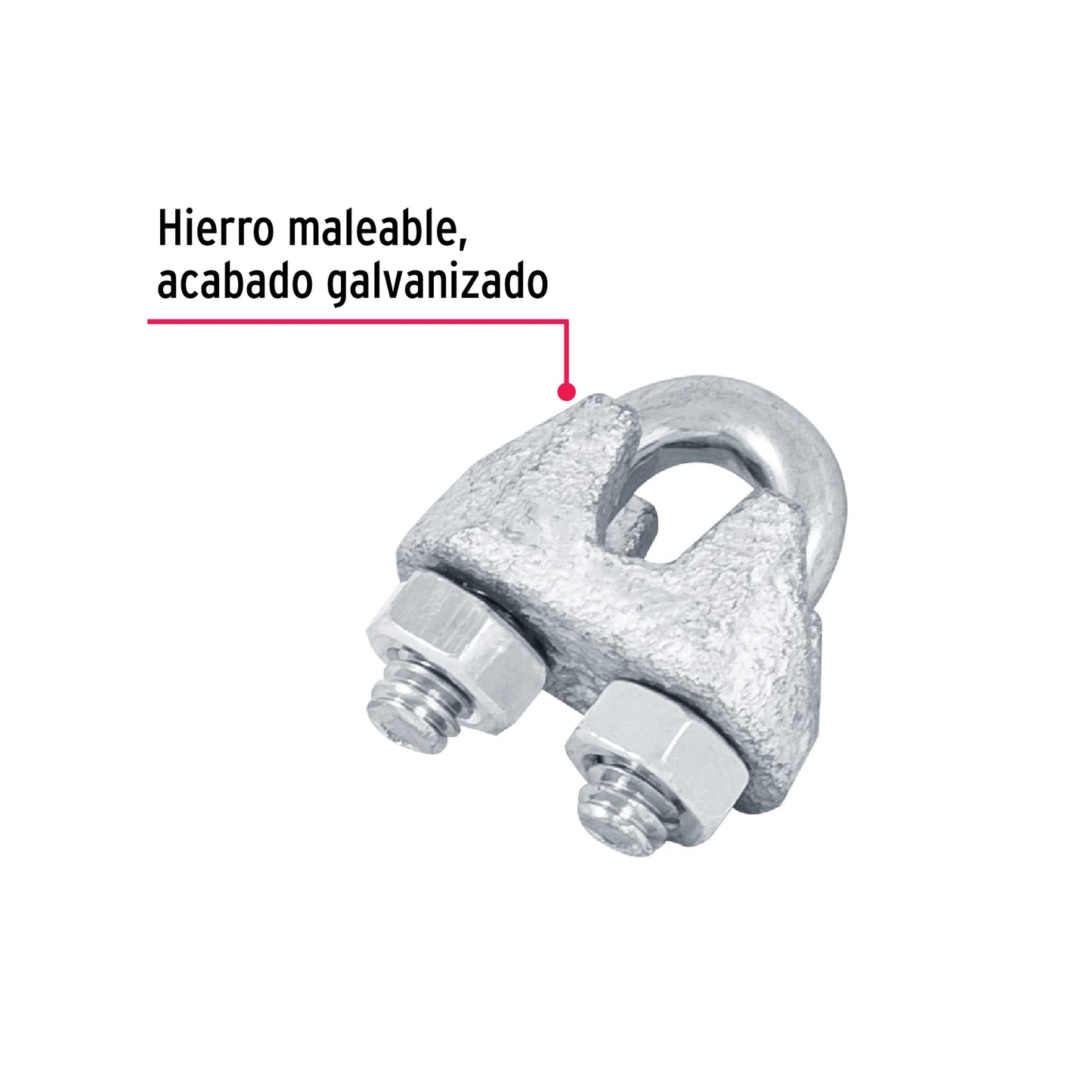 Blíster c/2 nudos (perros) de hierro p/cable de 1/8', Fiero NUDO-1/8 44082 MM00