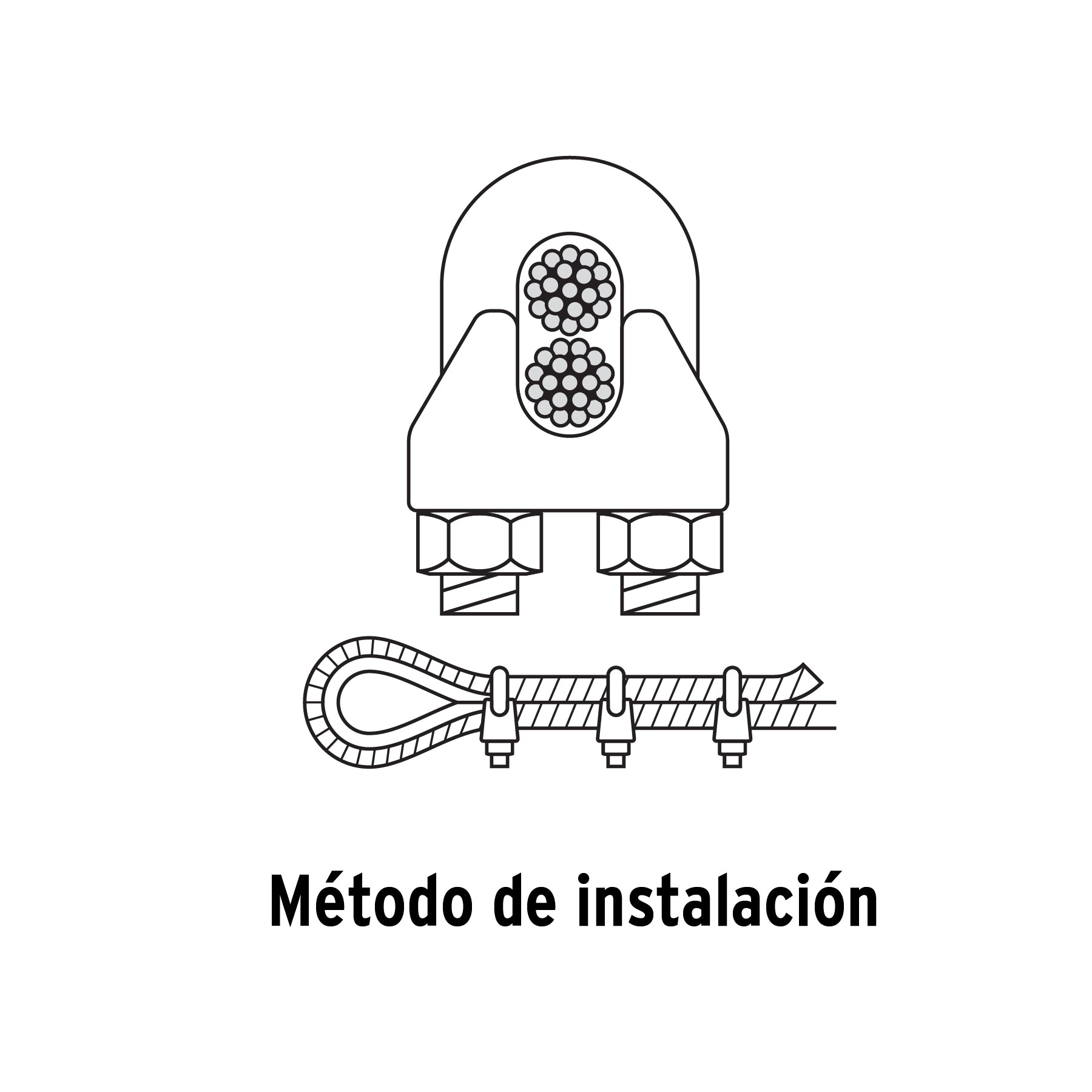 Blíster c/2 nudos (perros) de hierro p/cable de 3/16', Fiero NUDO-3/16 44083 MM00