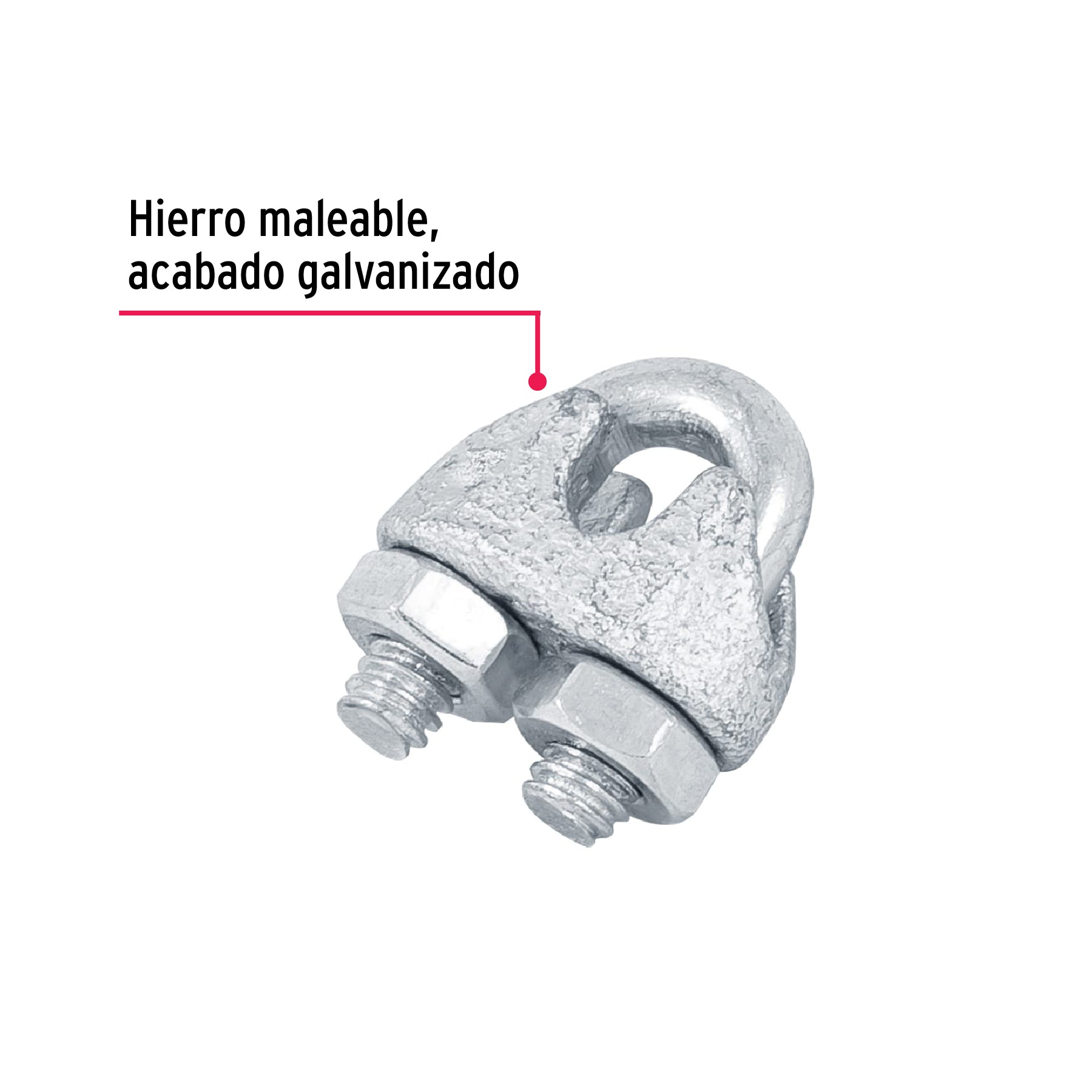 Blíster c/2 nudos (perros) de hierro p/cable de 3/16', Fiero NUDO-3/16 44083 MM00