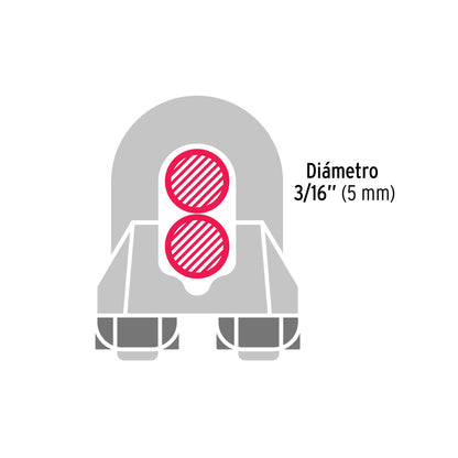 Blíster c/2 nudos (perros) de hierro p/cable de 3/16', Fiero NUDO-3/16 44083 MM00