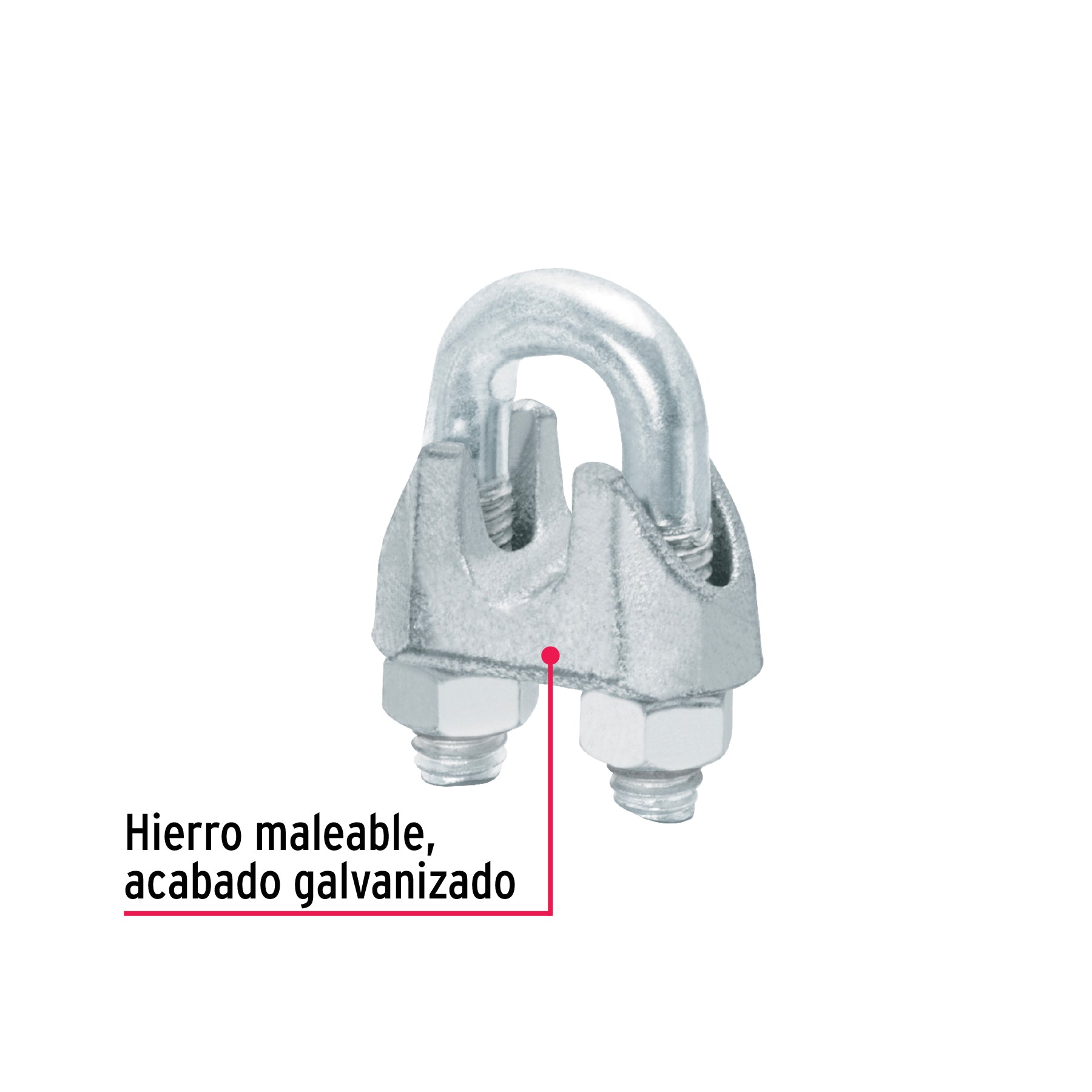 Bolsa c/20 nudos (perros) de hierro p/cable de 3/8', Fiero NUDO-3/8G 40708 MM00