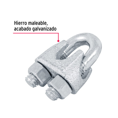 Blíster c/1 nudo (perro) de hierro p/cable de 3/8', Fiero NUDO-3/8 44086 MM00