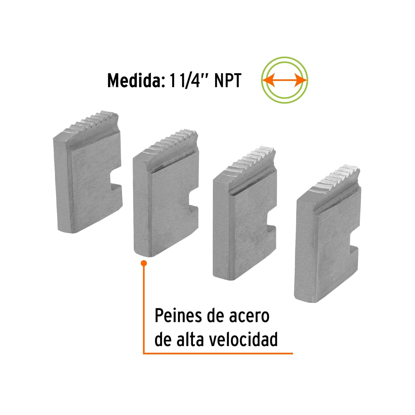 Juego de 4 peines de 1-1/4' para tarrajas T-852X, Expert P-852-1-1/4X 14617 MM00