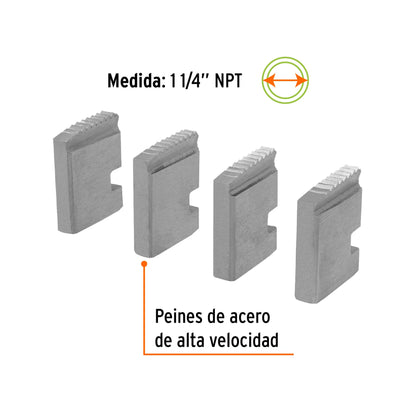 Juego de 4 peines de 1-1/4' para tarrajas T-852X, Expert P-852-1-1/4X 14617 MM00