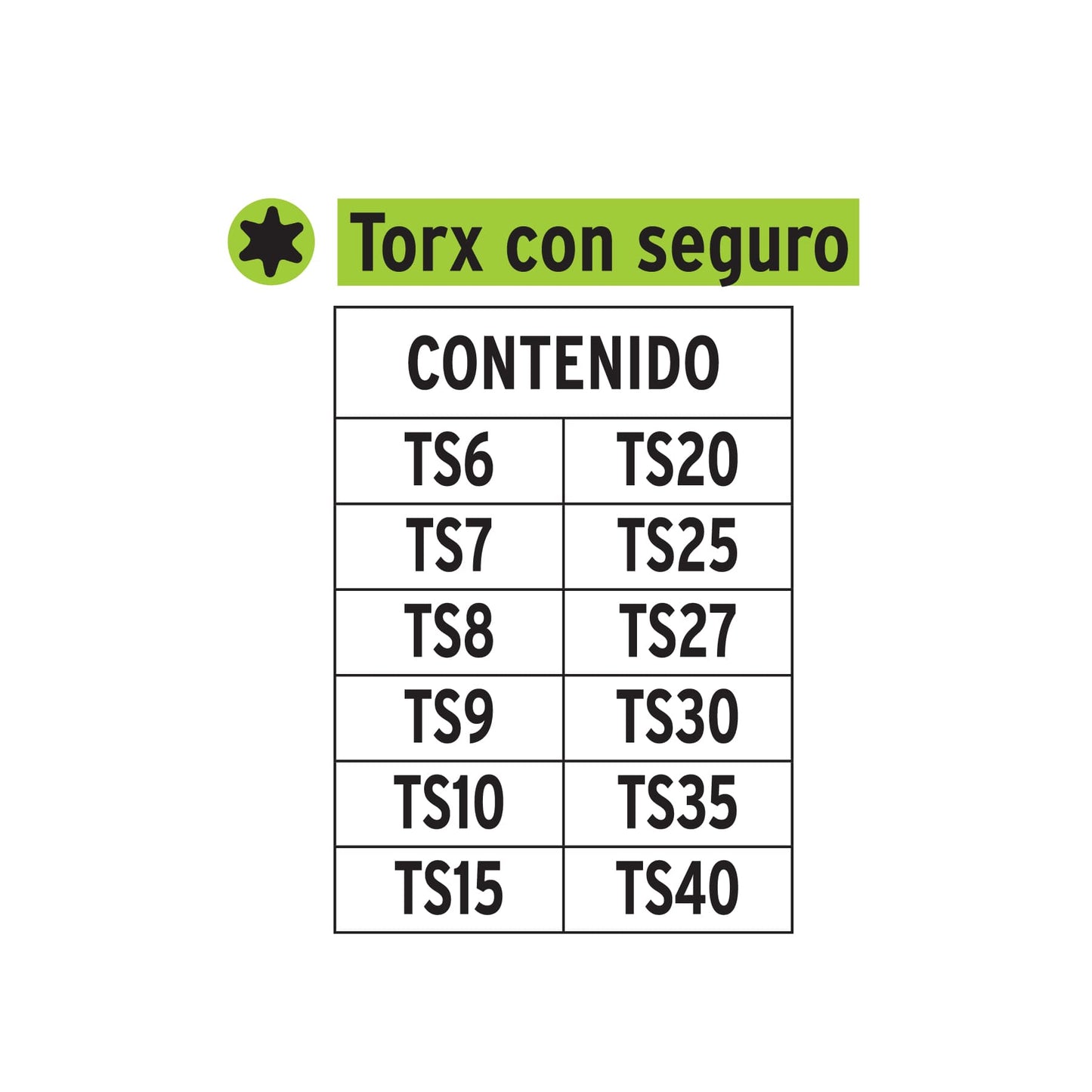 Juego de 12 puntas torx combinadas c/seguro largo 2', Expert P12-2TS 101675 MM00