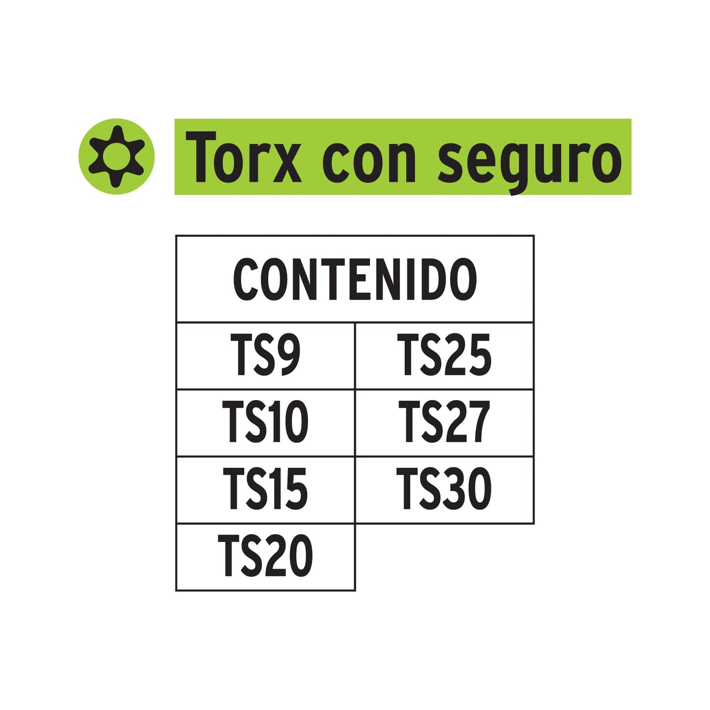 Juego de 7 puntas torx combinadas c/seguro largo 1', Expert P7-15TS 17797 MM00