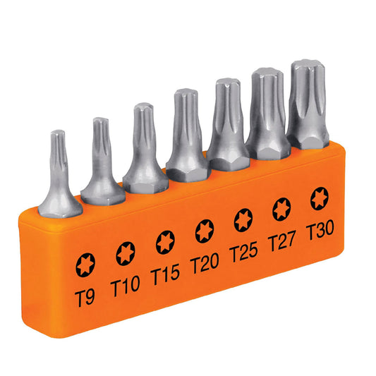 Juego de 7 puntas torx combinadas largo 1', Truper Expert P7-15T 17795 MM00