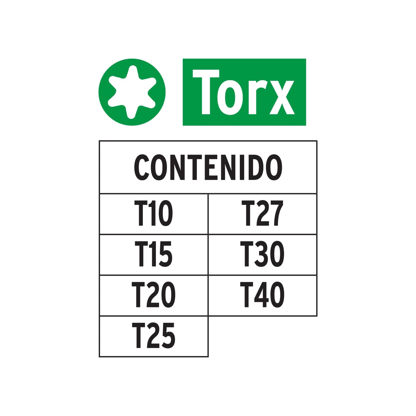 Juego de 7 puntas torx combinadas largo 2', Truper Expert P7-25T 17796 MM00