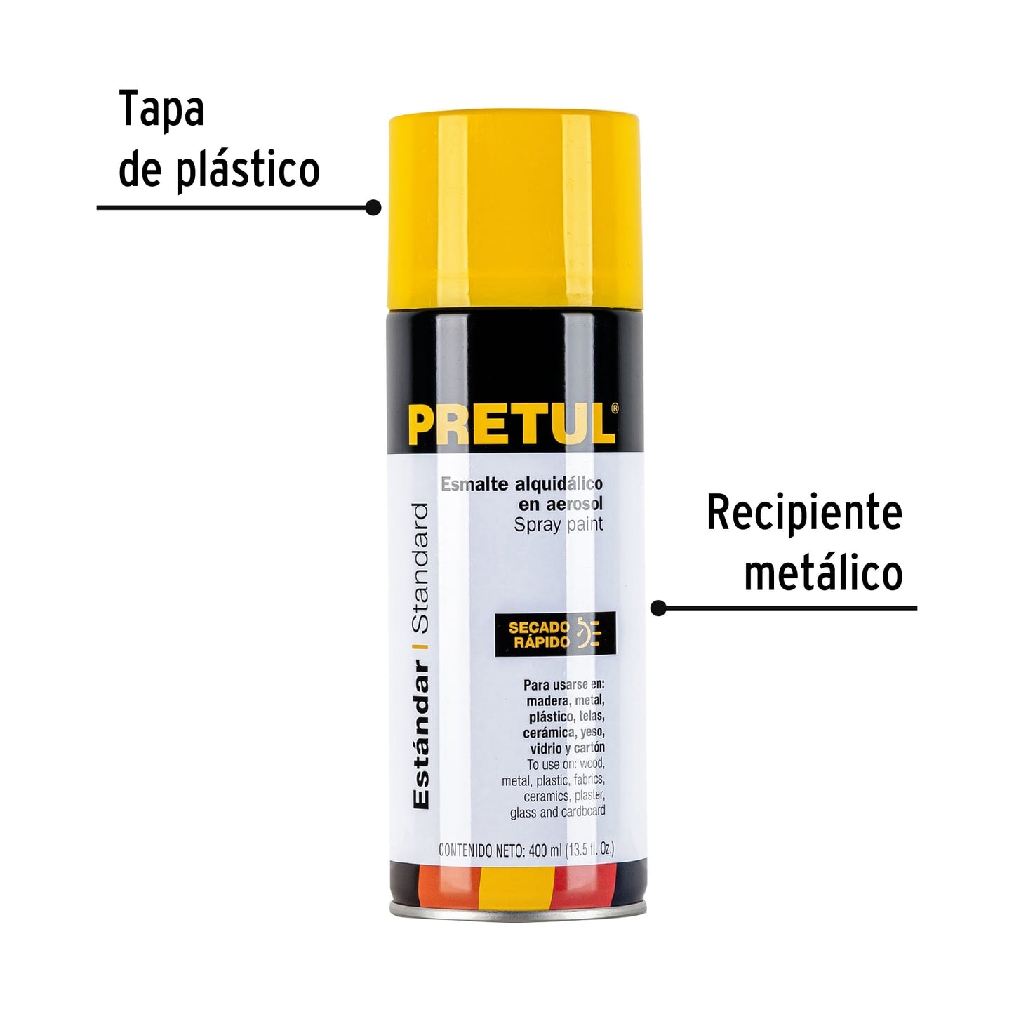 Pintura en aerosol, amarillo canario, 400ml, Pretul PA-AC-P 27003 MM1