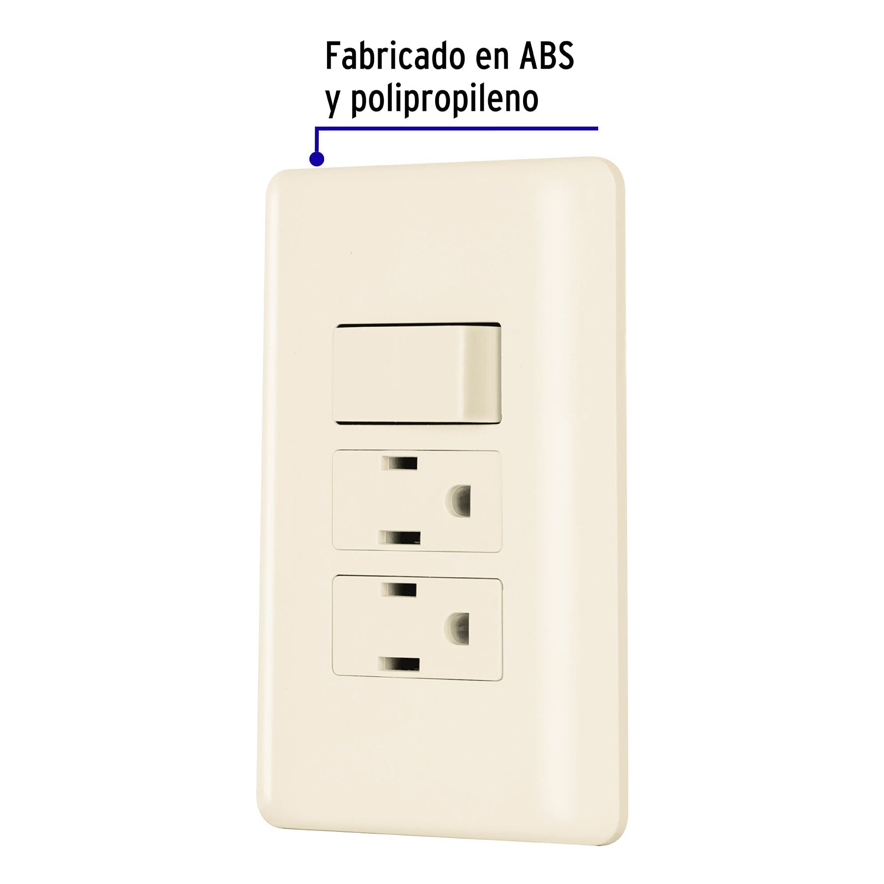 Placa armada interruptor y 2 contactos, marfil, Basic PA-APCO-B3I 26633 MM00