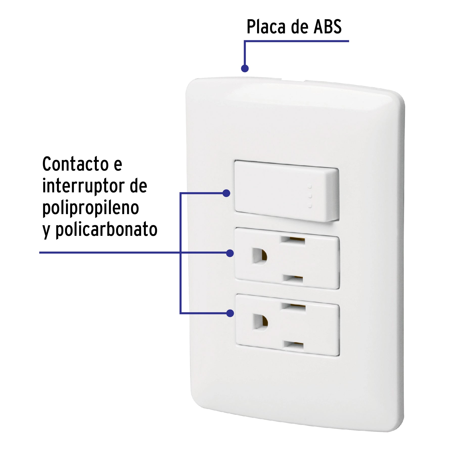 Placa armada 2 contactos e interruptor,blanco,línea Italiana PA-APCO-I3B 46457 MM00