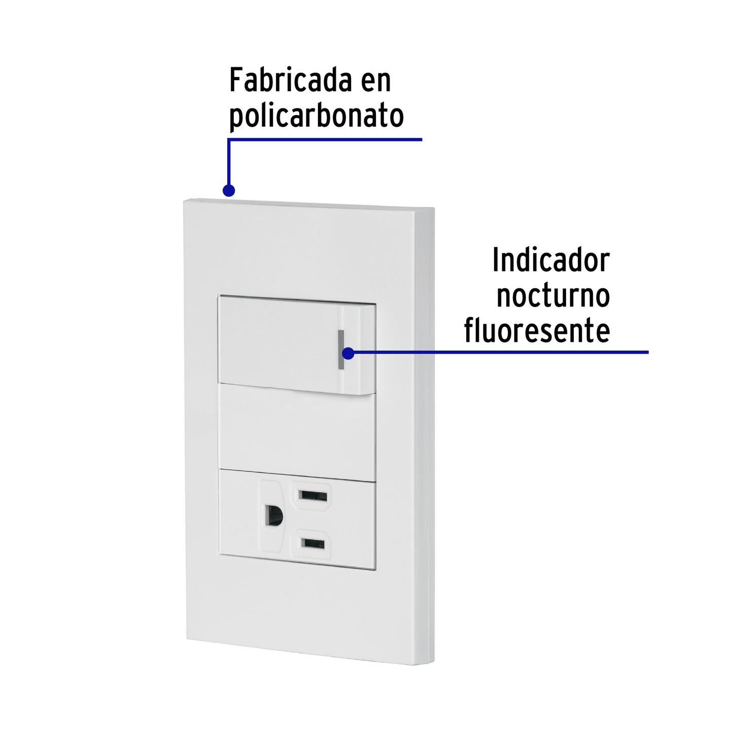 Placa armada 1 interruptor,1 contacto,1mod, Española, blanco PA-APCO1-EB 45590 MM00