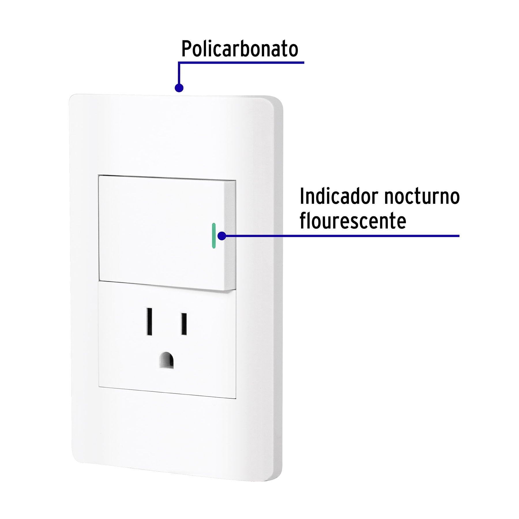 Placa armada blanca interruptor y contacto 1.5 mód, Lisboa PA-APCO15-LB 47966 MM00