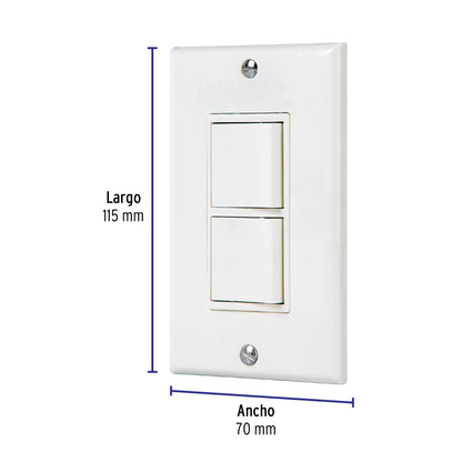 Placa armada interruptor sencillo y de 3 vías Classic PA-APDO-CLP 40019 MM00