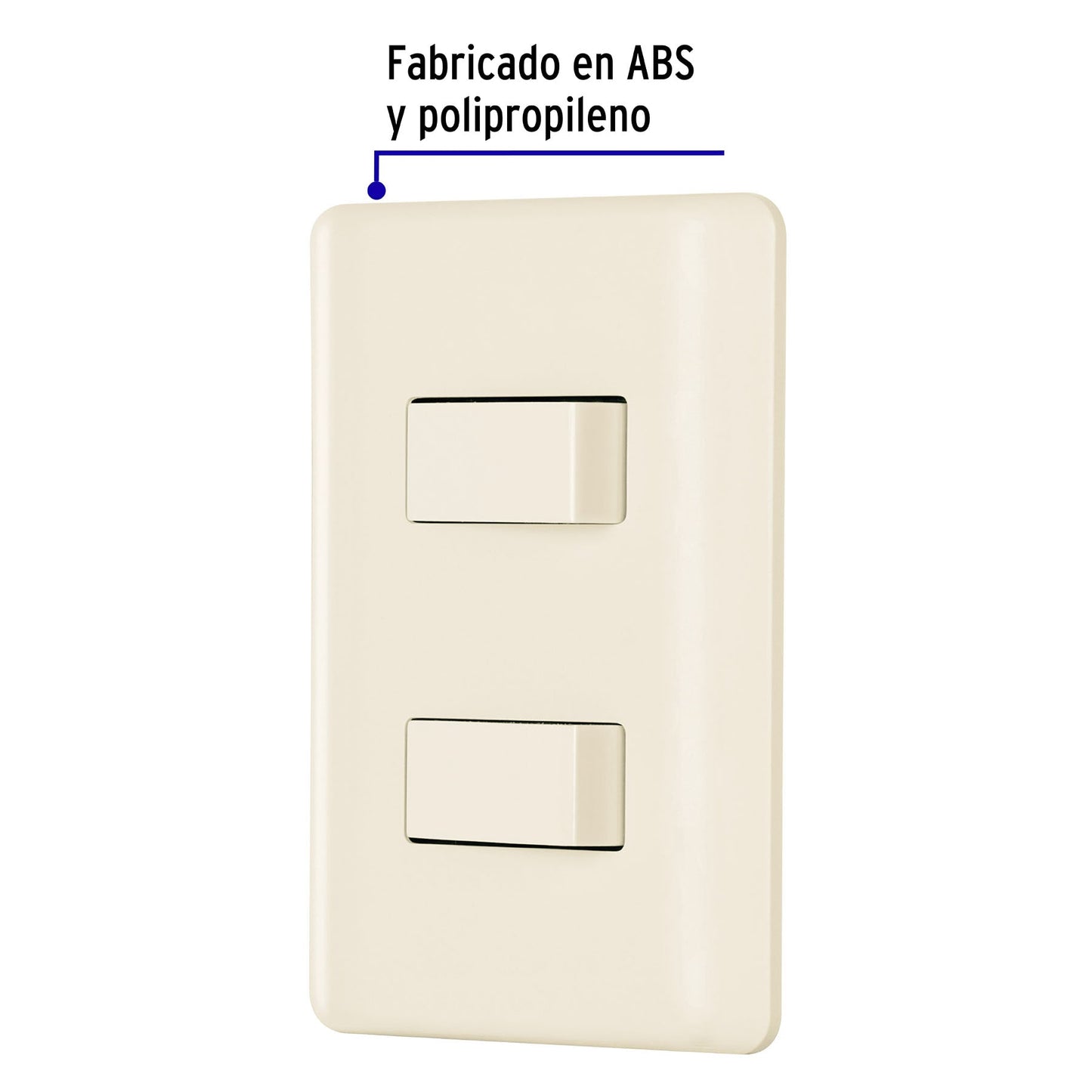 Placa armada 1 interruptor y 1 escalera, marfil, Basic PA-APDO-EBI 26639 MM00