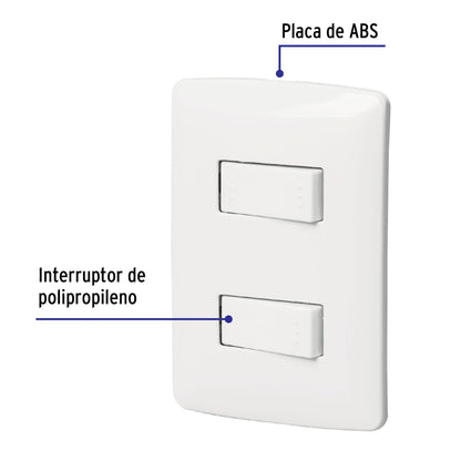 Placa armada 1 interruptor 1 escalera,blanco, línea Italiana PA-APDO-EIB 46462 MM00