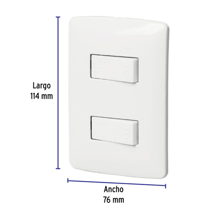 Placa armada 1 interruptor 1 escalera,blanco, línea Italiana PA-APDO-EIB 46462 MM00