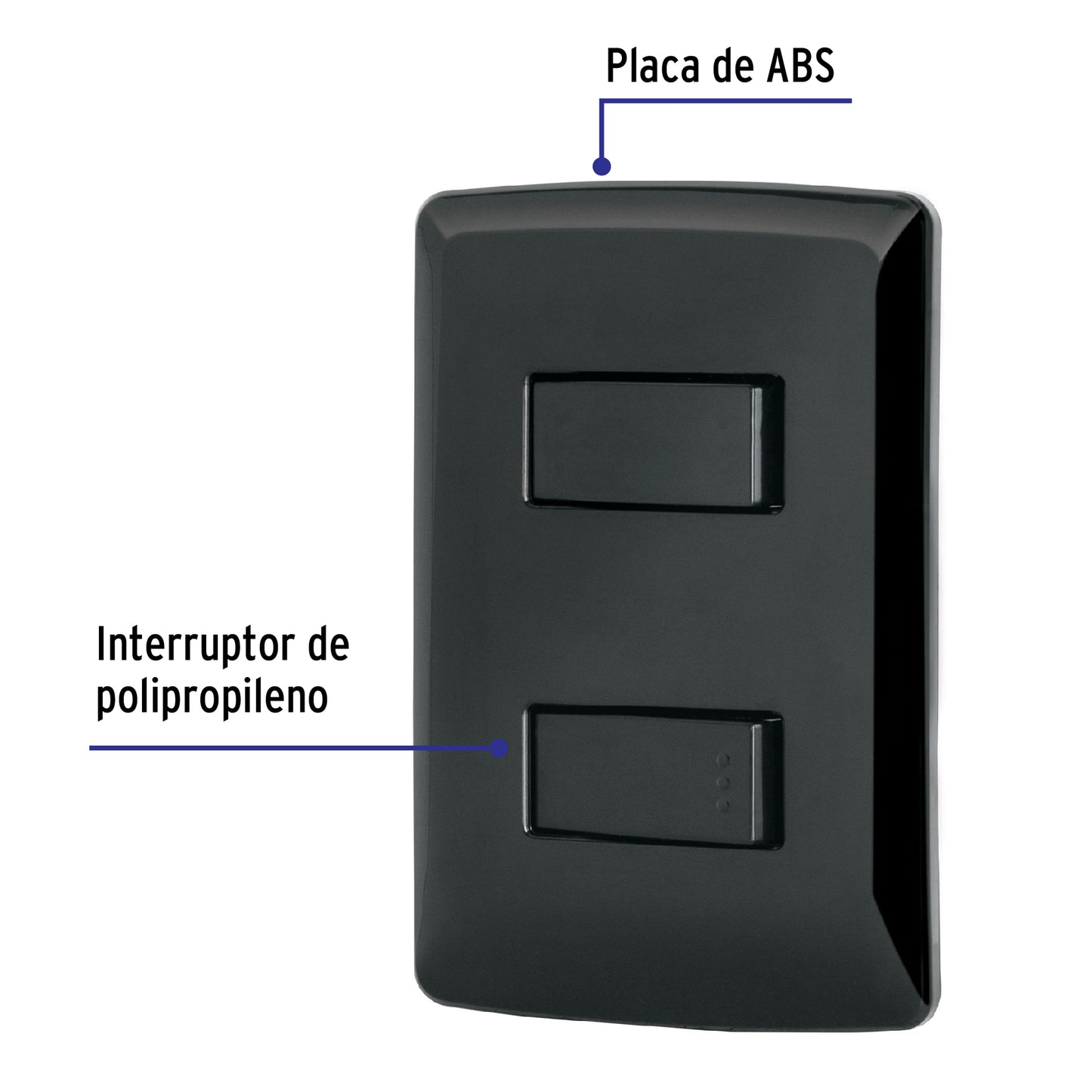 Placa armada 1 interruptor 1 escalera, negro, línea Italiana PA-APDO-EIN 47598 MM00