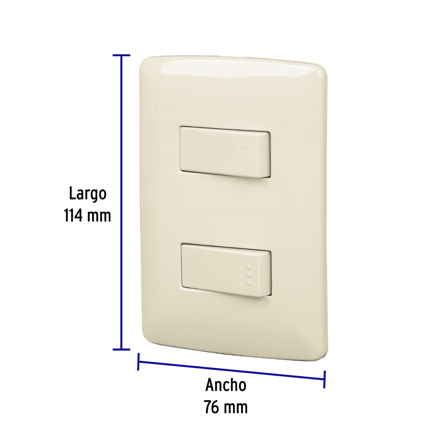 Placa armada 1 interruptor escalera, marfil, línea Italiana PA-APDO-EI 48663 MM00