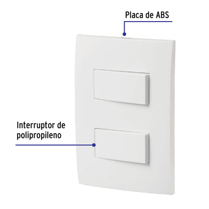 Placa armada interruptor sencillo y escalera, Oslo, blanco PA-APDO-EOB 46495 MM00