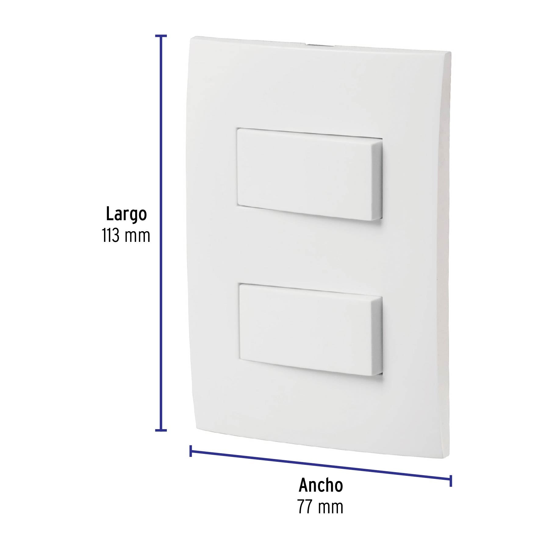 Placa armada interruptor sencillo y escalera, Oslo, blanco PA-APDO-EOB 46495 MM00