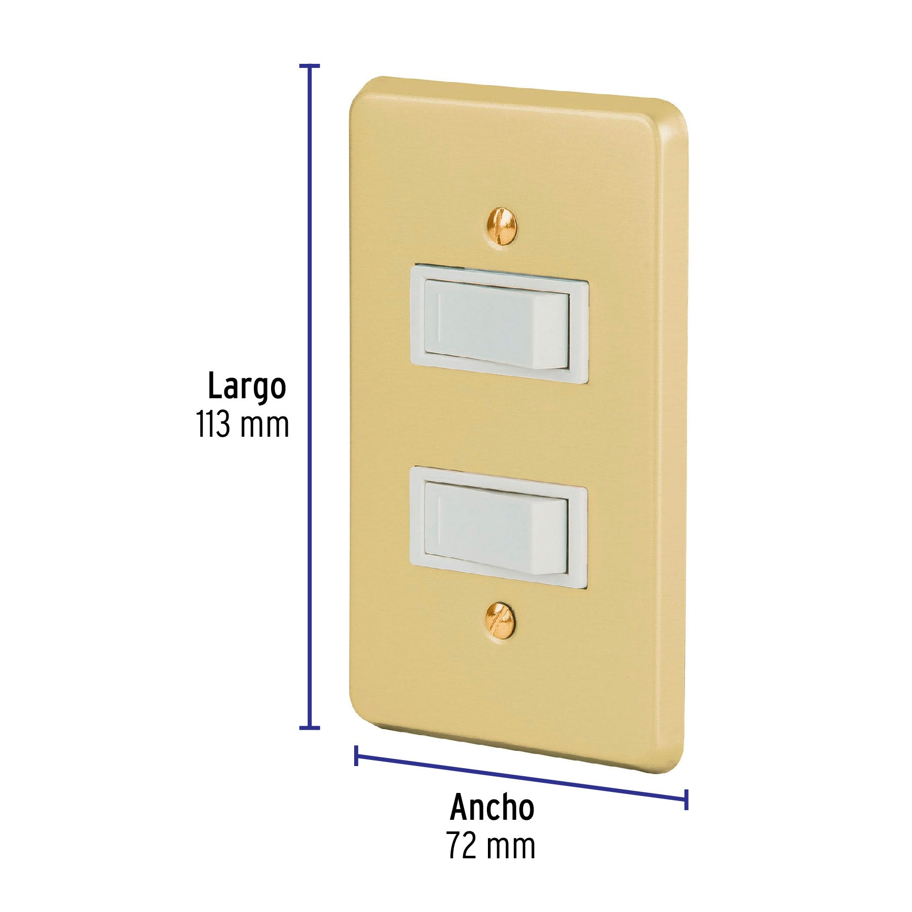 Placa armada 2 interruptores sencillos, línea Económica PA-APDO-E 46389 MM00